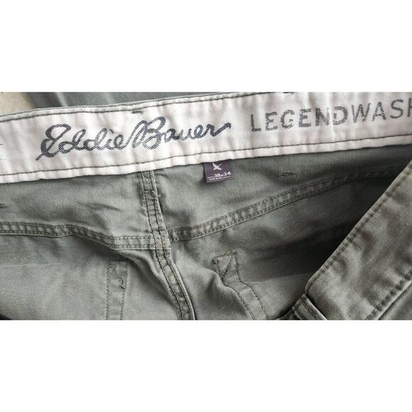 P32  Eddie Bauer Legandwash Sage green twill pants - Picture 7 of 7